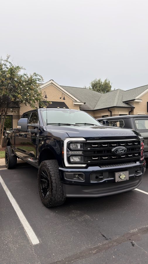 Lifted Ford F-250 Super Duty after an exterior detail
