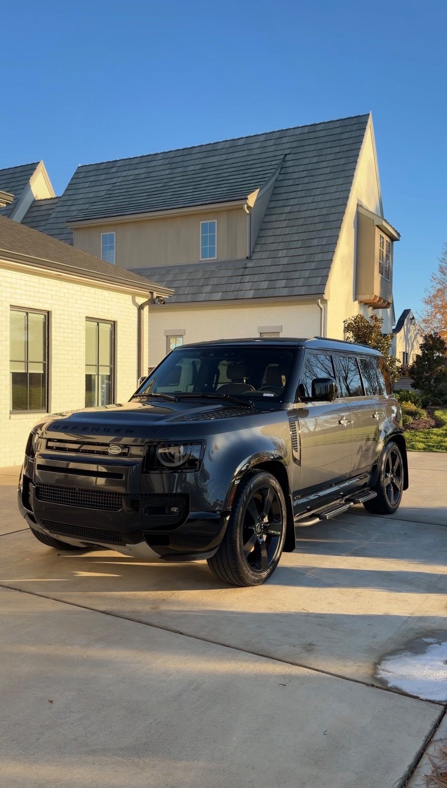 Land Rover Defender 130 freshly detailed at golden hour — Hitchcock Detailing Nashville